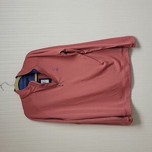 NWT Peter Millar 3/4 zip pullover sz medium salmon/ blue